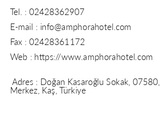 Amphora Hotel iletiim bilgileri